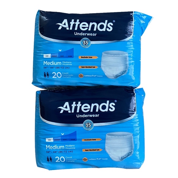 Attends Disposable Underwear Pull On with Tear Away Seams Medium, AP0720 NEW - Picture 1 of 8